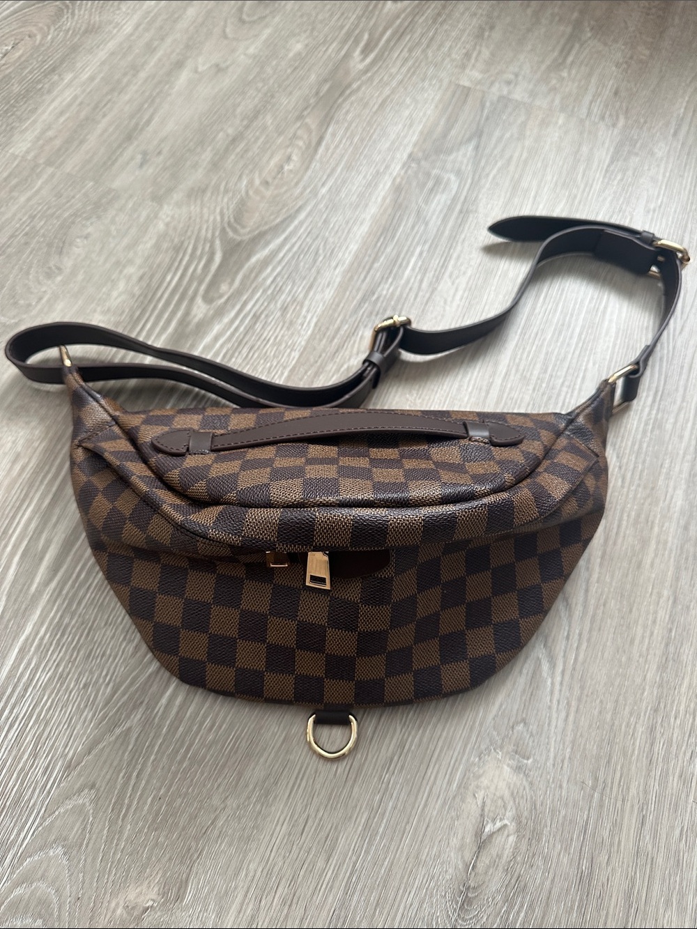Brown Checkered Bum Bag
